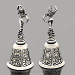 0017764 Бронза КОЛОКОЛЬЧИК "Танцовщица"хромированный 10,5*4,5см