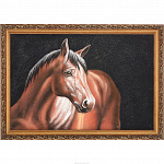 Картина с каменной крошкой "Гнедая лошадь" 60х40 см