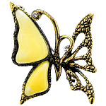 0058450/506.4 Брошь Бабочка Ажурная (белый)