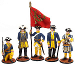 0068492 Оловянная миниатюра "Карл и шведские гренадеры"  (композиция из 5 фигур)