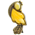 0045300/2187.4 Брошь Птичка (белый)