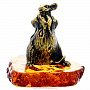 Статуэтка с янтарем "Мышь во фраке" (коньячный), фотография 1. Интернет-магазин ЛАВКА ПОДАРКОВ
