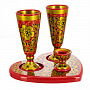 Питейный набор "Интим". Хохлома, фотография 2. Интернет-магазин ЛАВКА ПОДАРКОВ