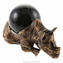 Бронзовая статуэтка "Носорог с шаром", фотография 2. Интернет-магазин ЛАВКА ПОДАРКОВ