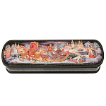 0044187/20*6 Лаковая миниатюра Шкатулка "Зимний вечер. тройка" 20*6см (1301)