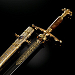 0039291 Златоуст Сувенирное оружие КИНЖАЛ "УРЕНЬГА" (дамаск, агат)  2306/1902