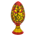 0063751 Хохлома Яйцо пасхальное на подставке  ЛИТОЕ 13см (в/кат) 36180000000