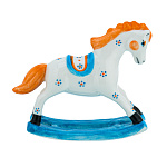 202624 Гжель Статуэтка "ЛОШАДКА-КАЧАЛКА" голуб ,9*7 см