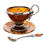 Набор на две персоны. Чайная пара из янтаря "Виноград". Ювелирная бронза, фотография 6. Интернет-магазин ЛАВКА ПОДАРКОВ