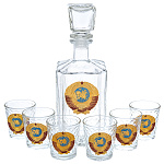 0064702 НАБОР питейный "ГЕРБ СССР" Графин+6 стопок