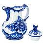 Кувшин "Подарочный". Гжель, фотография 2. Интернет-магазин ЛАВКА ПОДАРКОВ