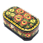 0028083/17*10см-углы  Хохлома Шкатулка ОВАЛЬНАЯ/УГЛЫ в ассортименте Р5 Н 0006