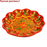 0063623  Хохломская роспись ПАСХАЛЬНИЦА "КЛУБНИКА" 12 яиц красный фон