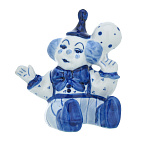 100285  Гжель Скульптура "КЛОУН С МЯЧОМ" кобальт Авт. Тарыгин М.В. 