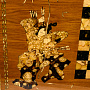 Шахматный стол со стульями "Самурай" с инкрустацией из янтаря , фотография 3. Интернет-магазин ЛАВКА ПОДАРКОВ