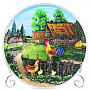 Декоративная тарелка-панно "Моя деревня. Лето"  из керамики, фотография 1. Интернет-магазин ЛАВКА ПОДАРКОВ