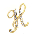 0071363/ДББКН516893  Бижутерия БРОШЬ БУКВА"Н" золотая