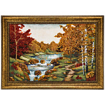 0090198 -НП Картина янтарная  "ОСЕННЯЯ  БЕЗМЯТЕЖНОСТЬ". 60*40 см