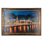 0059772-НП/90*60см-Д БАГЕТ  Картина  "МОСКВА. КРЕМЛЬ"  Багет Нат.дерево Италия