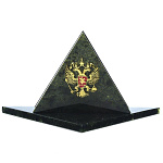 0042044/П Нат.камень НАСТОЛЬНЫЙ НАБОР "Треугольник" змеевик 19*85*10 7514