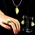 0025545 Серебро 925 КОМПЛЕКТ серьги 6,10; кольцо 6,07,подвеска3,32 