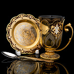 0024034 Златоуст Чайный набор "Вечернее сияние" позолота, в П/У