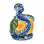 Змея Символ года 2025. Скульптура "Змей-искуситель" . Гжель в цвете и золоте, фотография 1. Интернет-магазин ЛАВКА ПОДАРКОВ