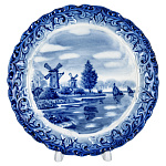  Гжель ТАРЕЛКА декоративная "Зима.Пейзаж" d-17.5 см