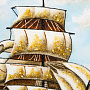 Картина янтарная "Корабль-парусник" 40х60 см, фотография 3. Интернет-магазин ЛАВКА ПОДАРКОВ