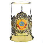 0050447 Микляихское литье ПОДСТАКАННИК латунный "ГЕРБ СССР"ЭМАЛЬ