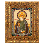 0068917 ИКОНА "СЕРГИЙ РАДОНЕЖСКИЙ"46*56 конгрев с короб.презентацией №1/2 в П/У дуб