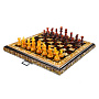 Шахматы складные с инкрустацией и фигурами из янтаря 34х34 см, фотография 1. Интернет-магазин ЛАВКА ПОДАРКОВ