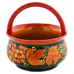 4308/16*16см  Хохлома "Конфетница "средняя 16*16см