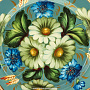 Поднос с авторской росписью "Цветы" 17х17 см, фотография 2. Интернет-магазин ЛАВКА ПОДАРКОВ