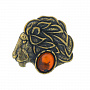 Брошь с янтарем "Знак зодиака Лев", фотография 2. Интернет-магазин ЛАВКА ПОДАРКОВ