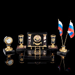 05024/ФР Нат.камень Настольный набор "Россия" Яшма 