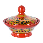 300027 Хохлома СОЛОНКА "Хлебосольная"( кудр.на крас) 75*85 в/кат 25280075085