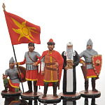 0020658 Оловянная миниатюра ПН 5 фигур  "Древнерусские воины", 