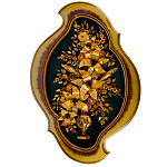 0072781 Картина янтарная "ЦВЕТЫ " фон зеленый, №1