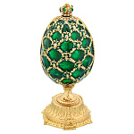  Традиции ФАБЕРЖЕ Сувенир ЯЙЦО пасхальное "ХВБ" зеленое 12,5 см