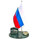 6157 Нат камень Настольный набор Ит. Мрамор (зеленый)  17*11см