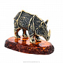 Статуэтка с янтарем "Носорог-броненосец", фотография 4. Интернет-магазин ЛАВКА ПОДАРКОВ