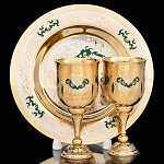 0059029/6338 Златоуст НАБОР питейный:БЛЮДО d=170+2 рюмки NAW-6338