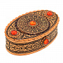 Шкатулка из бересты овальная с янтарем, фотография 3. Интернет-магазин ЛАВКА ПОДАРКОВ