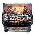 0074172/11,5*9*10см Художественная роспись  Шкатулка СУНДУЧОК "ЗИМА"