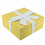 Подарочная упаковка из экокожи желтая с бантом, фотография 3. Интернет-магазин ЛАВКА ПОДАРКОВ