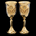 0066135 Серебро 875* Рюмки в наборе 2 шт, гравировка, позолота, чернение, в П/У 177,9