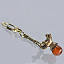 0025406-7.110 Сувенир БРЕЛОК "ПЕС БАРБОС" 3см Латунь (вставка Янтарь), фотография 1. Интернет-магазин ЛАВКА ПОДАРКОВ