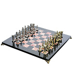 0040659/35*35см Нат.камень ШАХМАТЫ с фигурами  "Мария Стюарт" Змеевик