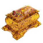 0068512/НП  Изделия из янтаря ШКАТУЛКА прямоугольная "Зонтик" 15*10*9см